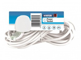STATUS Extension Lead 240V 2-Gang 13A White 6m £12.95